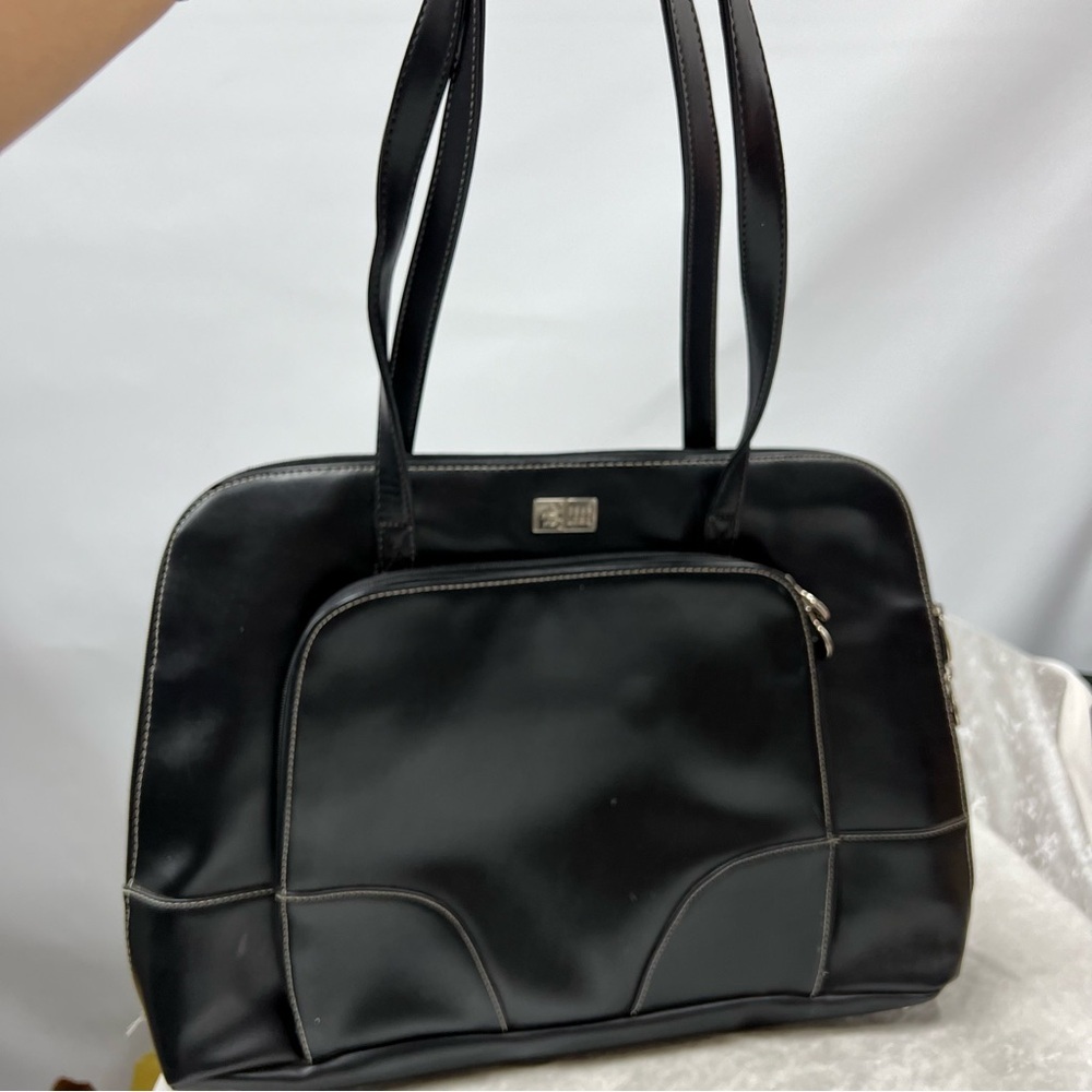 Black Women's Laptop Bag - Sleek Professional Shoulder Tote